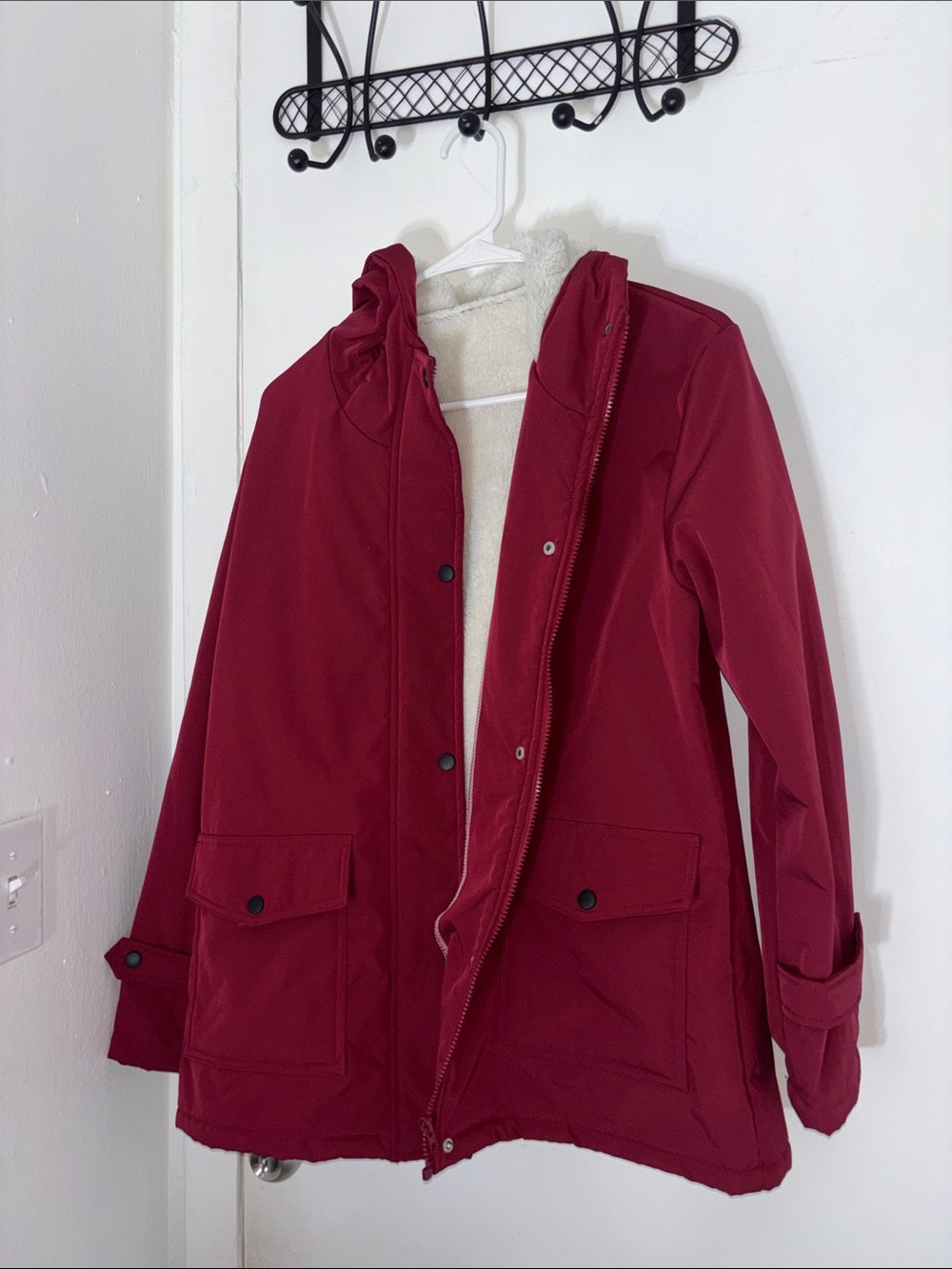 Women’s Hooded Winter Coat in Burgundy
